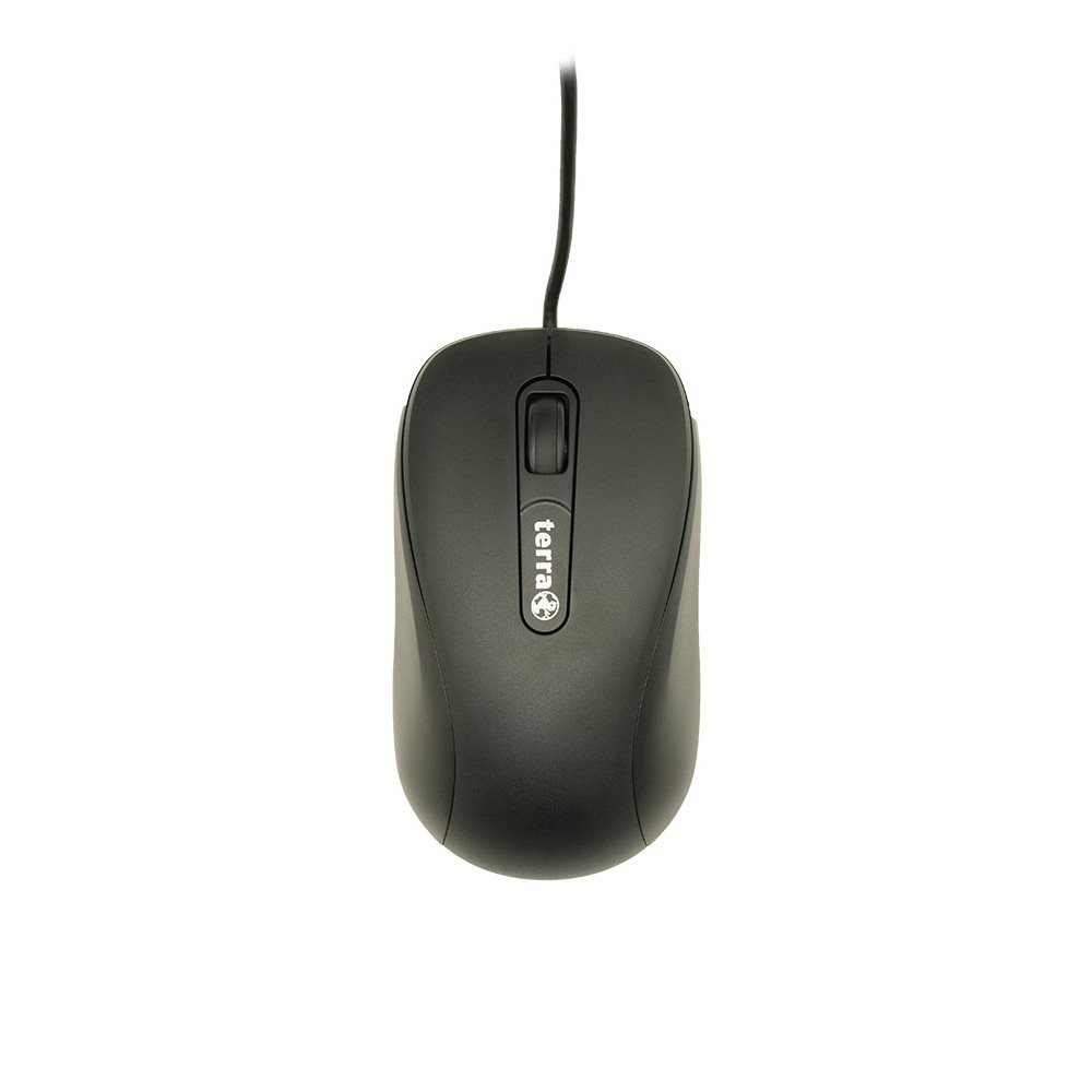 TERRA Mouse 1500 Corded USB black 3 Tasten, symmetrisch, mit Kabel, 1,80 m
